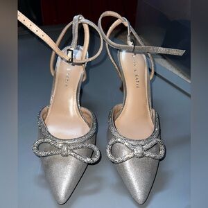Kelly & Katie heels, size 8 1/2, silver